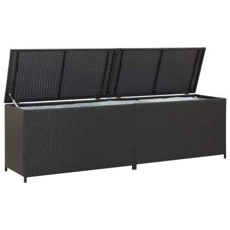 Black synthetic rattan garden storage box 200x50x60 cm by , Outdoor storage boxes - Ref: Foro24-46474, Price: 215,85 €, Disco...