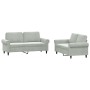 Sofa set with cushions 2 pieces light gray velvet by , Sofas - Ref: Foro24-3202210, Price: 515,08 €, Discount: %