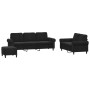 3-piece black velvet sofa set with cushions by , Sofas - Ref: Foro24-3202265, Price: 607,99 €, Discount: %