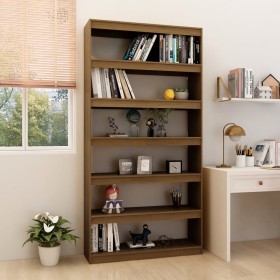 Honey brown pine space divider shelf 100x30x200 cm by , Bookcases and shelves - Ref: Foro24-808231, Price: 209,99 €, Discount: %