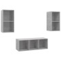 Set de muebles de salón 3 pzas madera ingeniería gris hormigón de , Muebles TV - Ref: Foro24-3079740, Precio: 111,99 €, Descu...