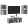 Set de muebles de salón 3 pzas madera ingeniería gris hormigón de , Muebles TV - Ref: Foro24-3079740, Precio: 111,99 €, Descu...