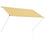 Retractable awning 200x150 cm yellow and white by , Awnings - Ref: Foro24-143753, Price: 45,22 €, Discount: %