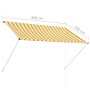 Retractable awning 200x150 cm yellow and white by , Awnings - Ref: Foro24-143753, Price: 45,22 €, Discount: %