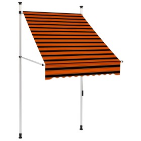 Orange and brown retractable manual awning 100 cm by , Awnings - Ref: Foro24-145834, Price: 68,64 €, Discount: %