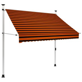 Toldo manual retráctil naranja y marrón 200 cm de , Toldos - Ref: Foro24-145836, Precio: 101,99 €, Descuento: %