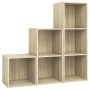 Muebles de salón 3 piezas madera de ingeniería roble Sonoma de , Muebles TV - Ref: Foro24-3080081, Precio: 93,53 €, Descuento: %