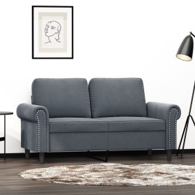 Dark gray velvet 2-seater sofa 120 cm by , Sofas - Ref: Foro24-359520, Price: 265,69 €, Discount: %