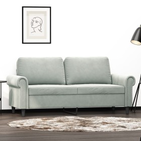 2-seater light gray velvet sofa 140 cm by , Sofas - Ref: Foro24-359529, Price: 261,99 €, Discount: %