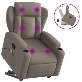 Liftable massage recliner taupe gray fabric by , Armchairs - Ref: Foro24-3204502, Price: 304,19 €, Discount: %