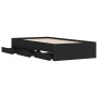 Black engineered wood bed with drawers 90x190 cm by , Beds and slatted bases - Ref: Foro24-3207323, Price: 166,29 €, Discount: %