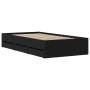 Black engineered wood bed with drawers 90x190 cm by , Beds and slatted bases - Ref: Foro24-3207323, Price: 166,29 €, Discount: %