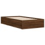 Oak brown engineered wood bed with drawers 90x190 cm by , Beds and slatted bases - Ref: Foro24-3207328, Price: 148,04 €, Disc...