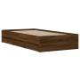 Oak brown engineered wood bed with drawers 90x190 cm by , Beds and slatted bases - Ref: Foro24-3207328, Price: 148,04 €, Disc...