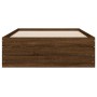 Oak brown engineered wood bed with drawers 75x190 cm by , Beds and slatted bases - Ref: Foro24-3207335, Price: 140,97 €, Disc...