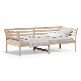 Solid pine wood sofa bed 80x200 cm by , Beds and slatted bases - Ref: Foro24-842866, Price: 101,99 €, Discount: %