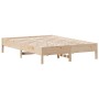 Solid pine wood bed frame 160x200 cm by , Beds and slatted bases - Ref: Foro24-842690, Price: 105,14 €, Discount: %