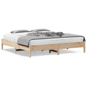 Solid pine wood bed frame 180x200 cm by , Beds and slatted bases - Ref: Foro24-842686, Price: 108,99 €, Discount: %