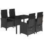 Set de muebles jardín 5 pzas con cojines ratán sintético negro de , Conjuntos de jardín - Ref: Foro24-3212206, Precio: 722,39...