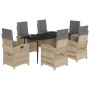 Set comedor de jardín 7 pzas con cojines ratán sintético beige de , Conjuntos de jardín - Ref: Foro24-3212395, Precio: 945,99...