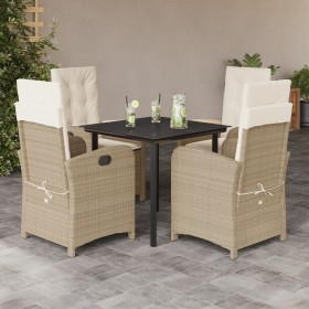 Set comedor de jardín 5 pzas con cojines ratán sintético beige de , Conjuntos de jardín - Ref: Foro24-3212381, Precio: 599,74...