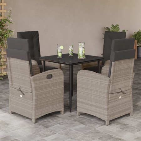 Garden dining set 5 pieces with light gray synthetic rattan cushions by , Garden sets - Ref: Foro24-3212411, Price: 608,84 €,...