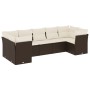 7-piece garden sofa set with brown PE rattan cushions by , Garden sets - Ref: Foro24-3218123, Price: 497,99 €, Discount: %