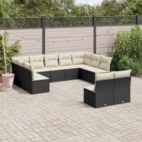 11-teiliges Gartensofa-Set und schwarze synthetische Rattankissen von , Gartensets - Ref: Foro24-3250185, Preis: 567,08 €, Ra...