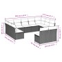 11-teiliges Gartensofa-Set und schwarze synthetische Rattankissen von , Gartensets - Ref: Foro24-3250185, Preis: 567,08 €, Ra...