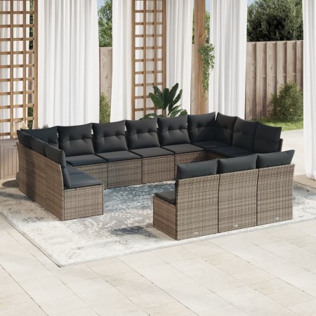 Gartensofa-Set mit Kissen, 13-teilig, graues synthetisches Rattan von , Gartensets - Ref: Foro24-3250229, Preis: 804,48 €, Ra...