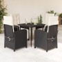 Set de muebles jardín 5 pzas con cojines ratán sintético negro de , Conjuntos de jardín - Ref: Foro24-3212292, Precio: 576,99...