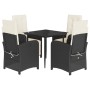 Set de muebles jardín 5 pzas con cojines ratán sintético negro de , Conjuntos de jardín - Ref: Foro24-3212292, Precio: 576,69...