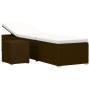 Lounger with cushion and brown synthetic rattan coffee table by , Loungers - Ref: Foro24-317112, Price: 204,65 €, Discount: %