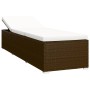 Lounger with cushion and brown synthetic rattan coffee table by , Loungers - Ref: Foro24-317112, Price: 204,65 €, Discount: %