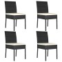 Garden dining chairs 4 units black synthetic rattan by , Garden chairs - Ref: Foro24-317167, Price: 154,75 €, Discount: %