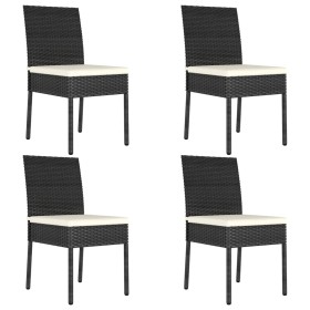 Garden dining chairs 4 units black synthetic rattan by , Garden chairs - Ref: Foro24-317167, Price: 154,89 €, Discount: %