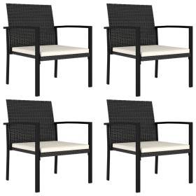 Garten-Esszimmerstühle, 4 Einheiten, schwarzes synthetisches Rattan von , Gartenstühle - Ref: Foro24-317171, Preis: 133,99 €,...