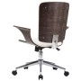 Silla de oficina giratoria cuero sintético madera curva blanco de vidaXL, Sillas de oficina - Ref: Foro24-283133, Precio: 141...