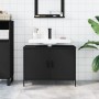 Black engineered wood bathroom sink cabinet 80x30x60 cm by , Dressing tables - Ref: Foro24-842451, Price: 70,76 €, Discount: %