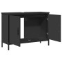 Black engineered wood bathroom sink cabinet 80x30x60 cm by , Dressing tables - Ref: Foro24-842451, Price: 70,76 €, Discount: %