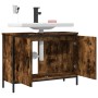 Engineered wood bathroom sink cabinet smoked oak 80x30x60 cm by , Dressing tables - Ref: Foro24-842453, Price: 66,45 €, Disco...