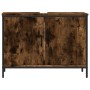 Engineered wood bathroom sink cabinet smoked oak 80x30x60 cm by , Dressing tables - Ref: Foro24-842453, Price: 66,45 €, Disco...