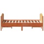 Bed frame with wax brown pine wood headboard 120x190 cm by , Beds and slatted bases - Ref: Foro24-3216187, Price: 201,39 €, D...