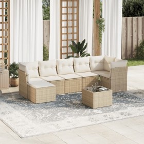 Gartensofa-Set mit beigen Kissen 8 Stück PE-Rattan von , Gartensets - Ref: Foro24-3249817, Preis: 546,81 €, Rabatt: %