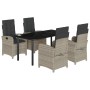 Set comedor de jardín 5 pzas cojines ratán sintético gris claro de , Conjuntos de jardín - Ref: Foro24-3212424, Precio: 698,0...