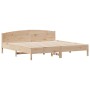 Bed frame with solid pine wood headboard 180x200 cm by , Beds and slatted bases - Ref: Foro24-3216191, Price: 181,25 €, Disco...