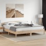 Bed frame with solid pine wood headboard 180x200 cm by , Beds and slatted bases - Ref: Foro24-3216191, Price: 181,25 €, Disco...