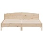 Bed frame with solid pine wood headboard 180x200 cm by , Beds and slatted bases - Ref: Foro24-3216191, Price: 181,25 €, Disco...