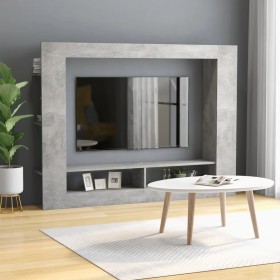 Concrete gray plywood TV cabinet 152x22x113 cm by , TV Furniture - Ref: Foro24-800742, Price: 93,35 €, Discount: %