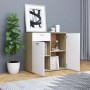 White plywood and Sonoma oak sideboard 80x36x75 cm by , Sideboards - Ref: Foro24-801828, Price: 117,06 €, Discount: %